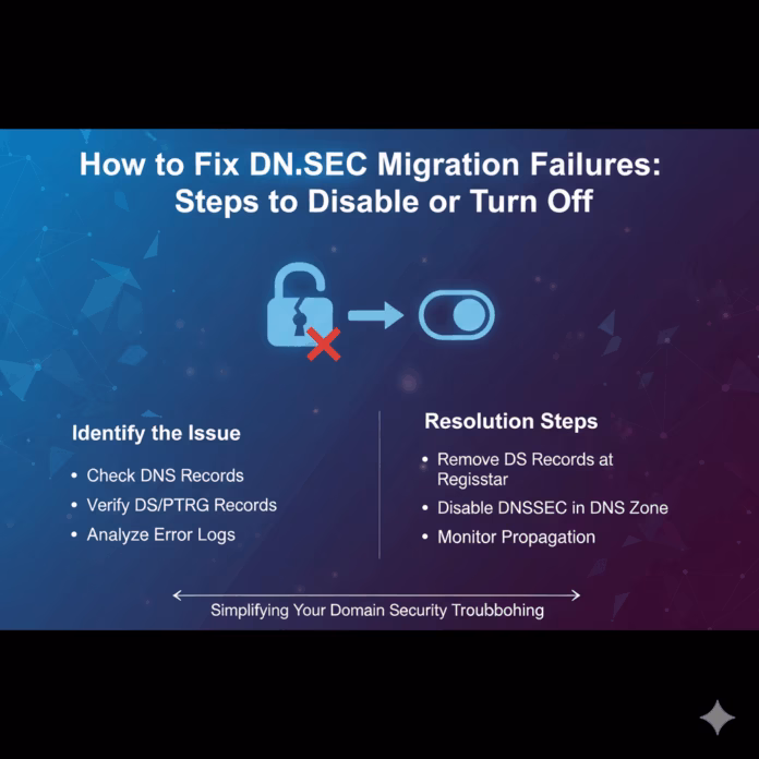How to Fix DNSSEC Migration Failures Step to Disable or Turn Off How to Fix DNSSEC Migration Failures Step to Disable or Turn Off